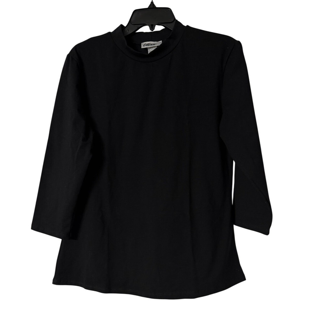NWT Vixen by Micheline Pitt Womens Long Sleeve Black Top Blouse Shirt 2X